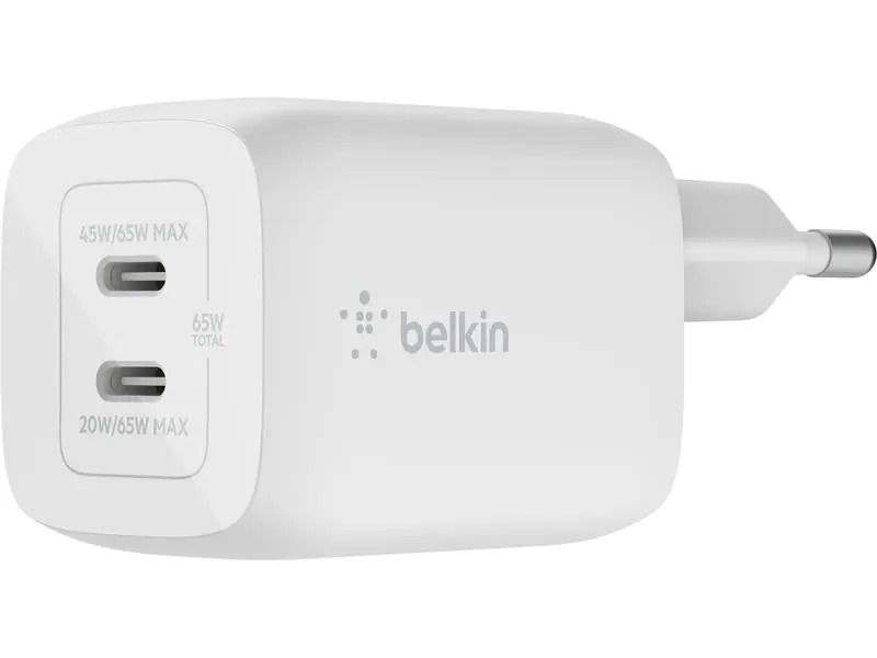Belkin USB-Wandladegerät Dual USB-C GaN PD 65W + USB-C-Kabel