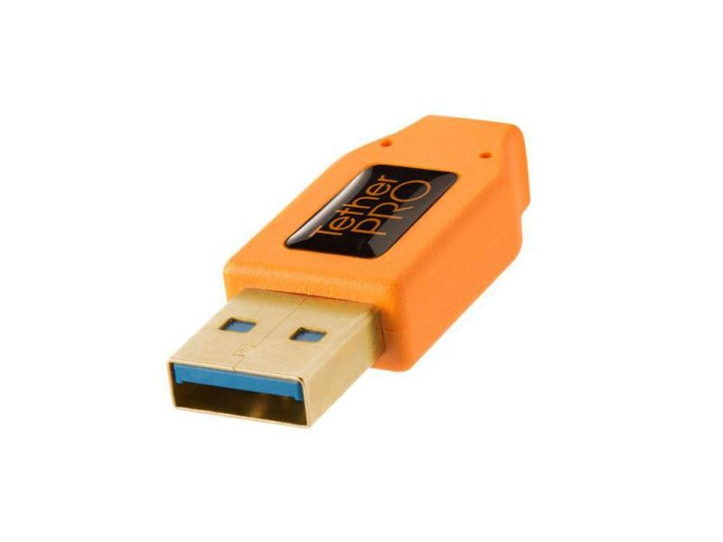 Tether Tools Kabel USB 3.0 – Micro B Right Angle 4.6 Meter – orange