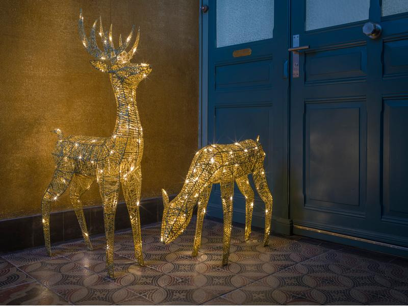 STT LED-Figur Rentier Floki, 64 cm, Gold