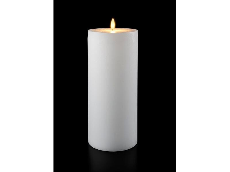 STT LED-Kerze XL Flat, Ø 12.5 x 27.5 cm, Weiss