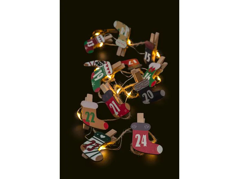 STT LED-Lichterkette Clips Christmas Socks, 25 LEDs, 1.8 m