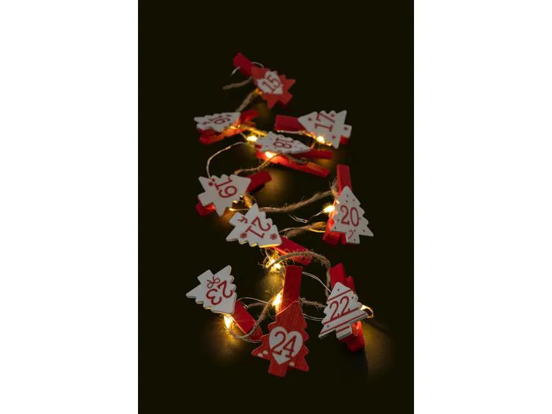 STT LED-Lichterkette Clips Christmas Trees, 25 LEDs, 1.8 m, Rot