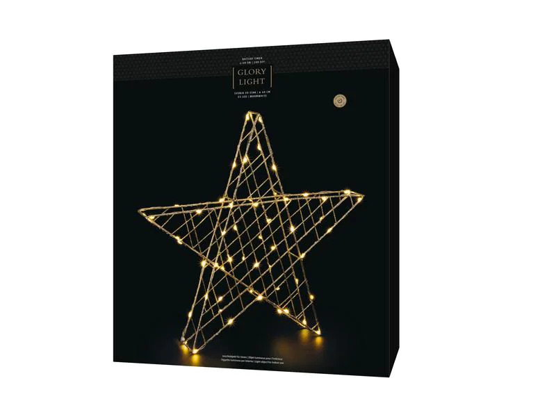 STT Tischdeko Svenja Star 3D Stern, 40 cm, Gold