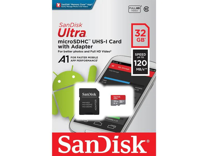 SanDisk microSDHC-Karte Ultra UHS-I A1 32 GB