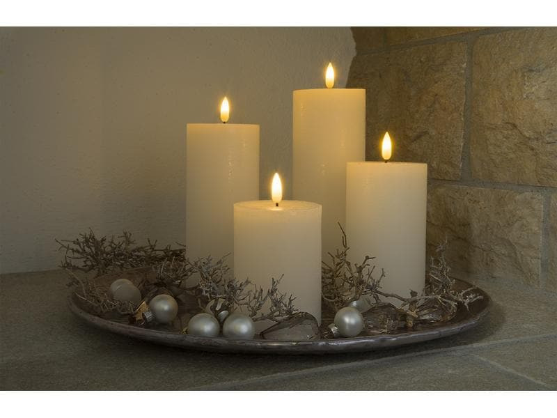 STT LED-Kerzen Set Weiss 4 Stück, Wachs