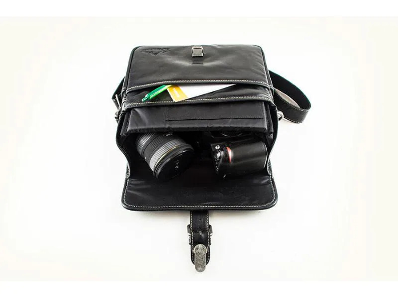 Alpenleder Kamera-Tasche Presse Schwarz