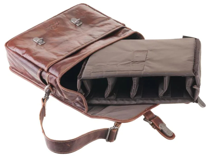 Alpenleder Kamera-Tasche Reporter Braun