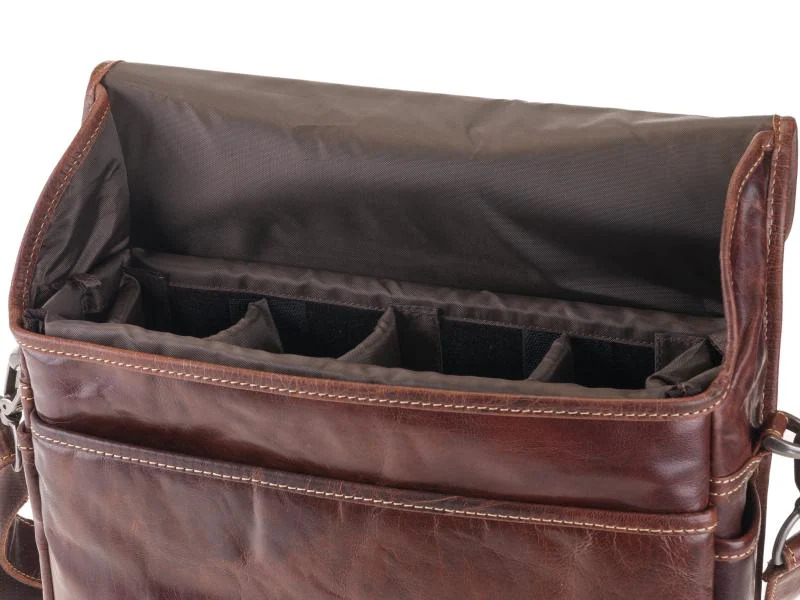 Alpenleder Kamera-Tasche Reporter Braun