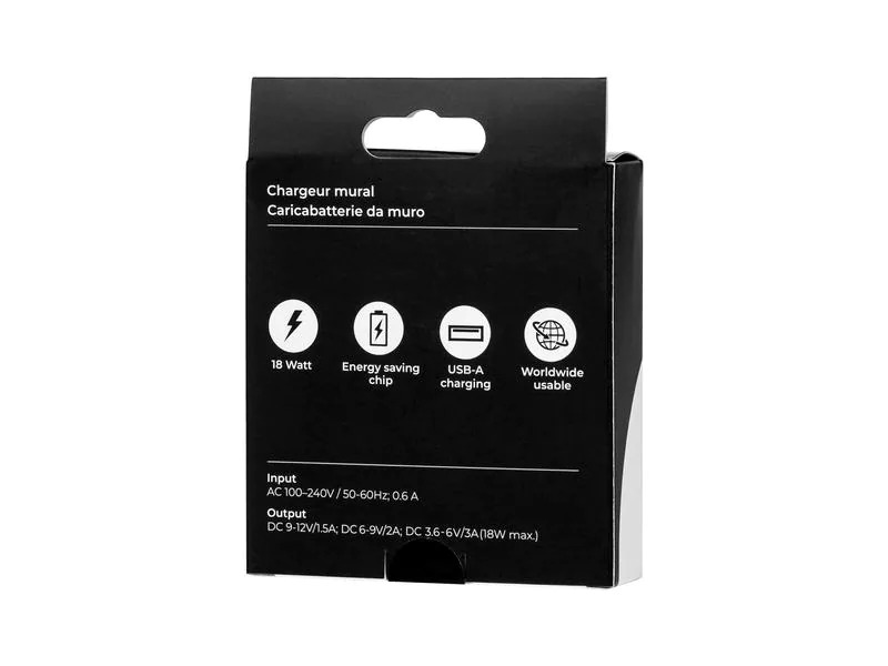 onit USB-Wandladegerät QC3.0 18 W Schwarz