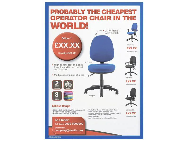Franken Dokumentenhalter Frame It X-tra!Line A3, Blau