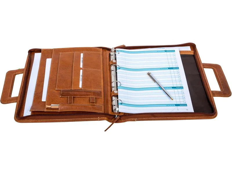 Alpenleder Dokumentenmappe Leder – cognac
