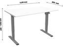 Contini Steh- &amp; Sitzgestell ET225E 1.4 x 0.8 m, Dunkelgrau/Weiss