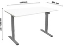 Contini Steh- &amp; Sitzgestell ET225E 1.8 x 0.8 m, Dunkelgrau/Weiss