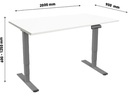 Contini Steh- &amp; Sitzgestell ET225E 2 x 0.9 m, Dunkelgrau/Weiss
