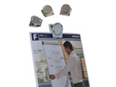 Franken Magnetclip 40 x 35 mm, 3 Stück, Silber