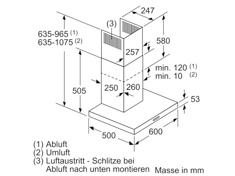 Bosch Wandhaube DWB67FM50 4 × Stufen