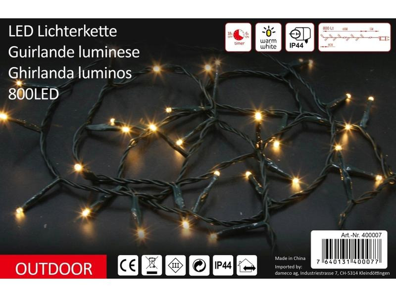 Dameco LED-Lichterkette 800 LED, 48 m, Outdoor