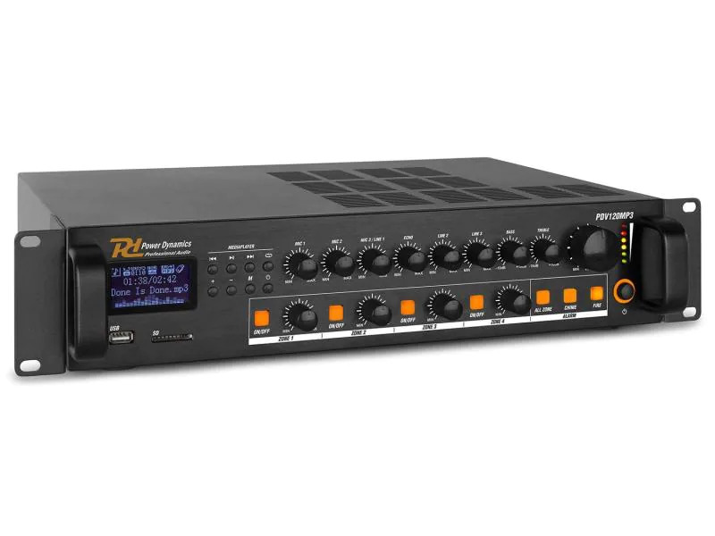 Power Dynamics Verstärker Pro PDV120MP3 4-Zonen Mischer