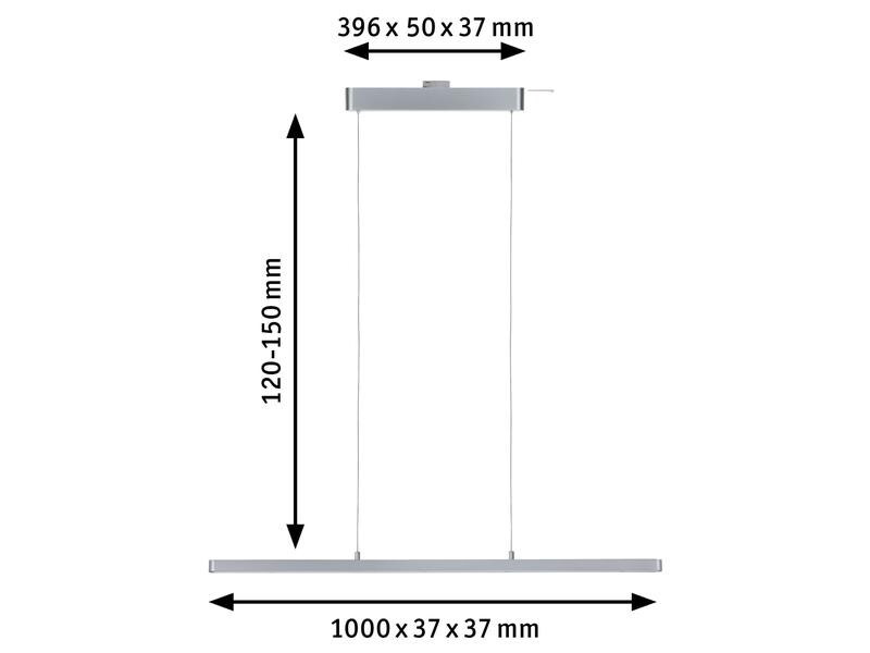 Paulmann LED Pendelleuchte URail Lento Zigbee, 42W, 2700-6500K, Chrom