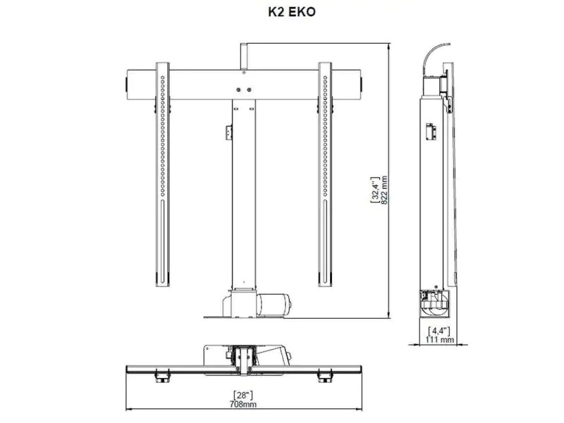 DSS TV-Lift Ascona TV Möbel mit Liftsystem max. 50 kg - Weiss