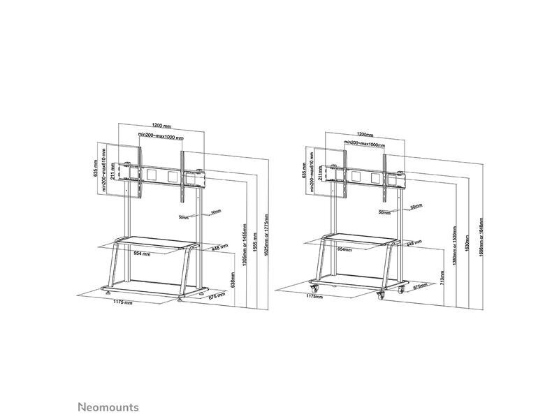 Neomounts by NewStar TV-Trolley NS-M4000BLACK Schwarz