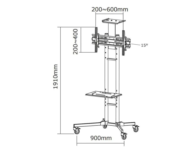 NewStar TV-Trolley PLASMA-M1700E Schwarz