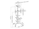 PureMounts TV-Trolley PDS-0003C PureMounts DS, Weiss