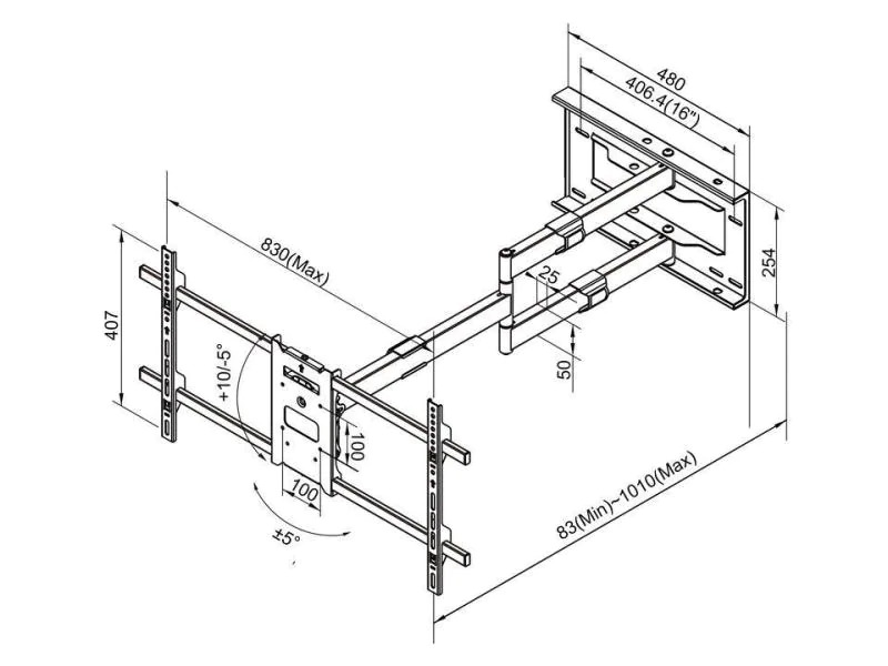 Audioraq Wandhalterung 6539 Schwarz
