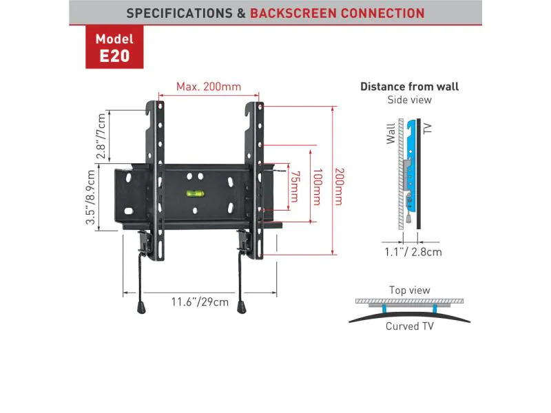 Barkan Wandhalterung WH E20 Schwarz