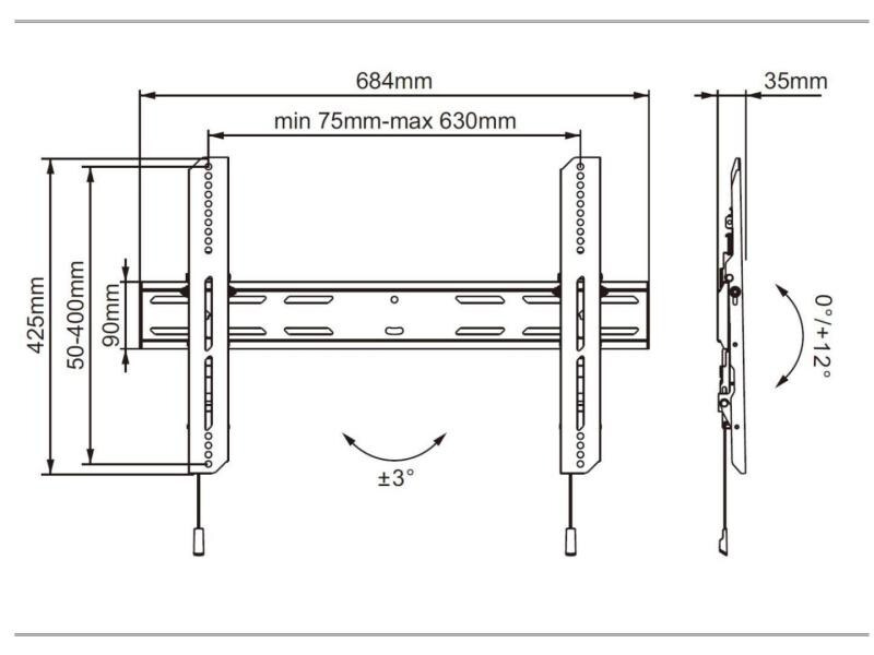 Multibrackets Wandhalterung Outdoor-Halter 6690 Schwarz