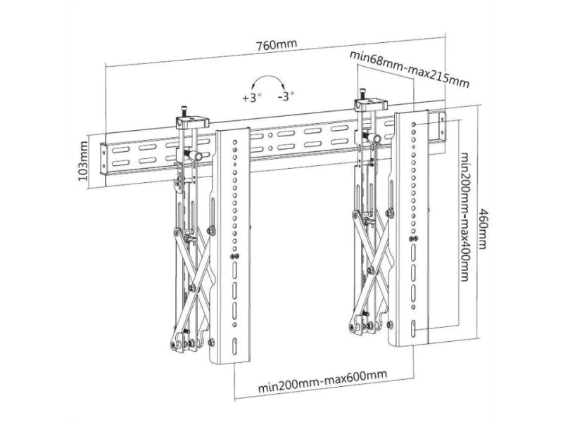 Multibrackets Wandhalterung Public Video Wall Mount Push 0513 Schwarz