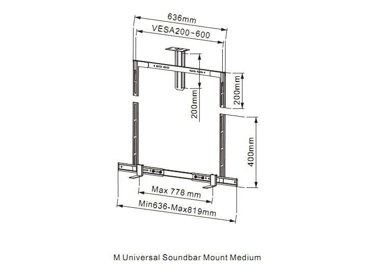 Multibrackets Wandhalterung Soundbar Mount Small  2869 Schwarz