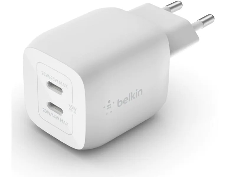 Belkin USB-Wandladegerät Dual USB-C GaN PD 45W