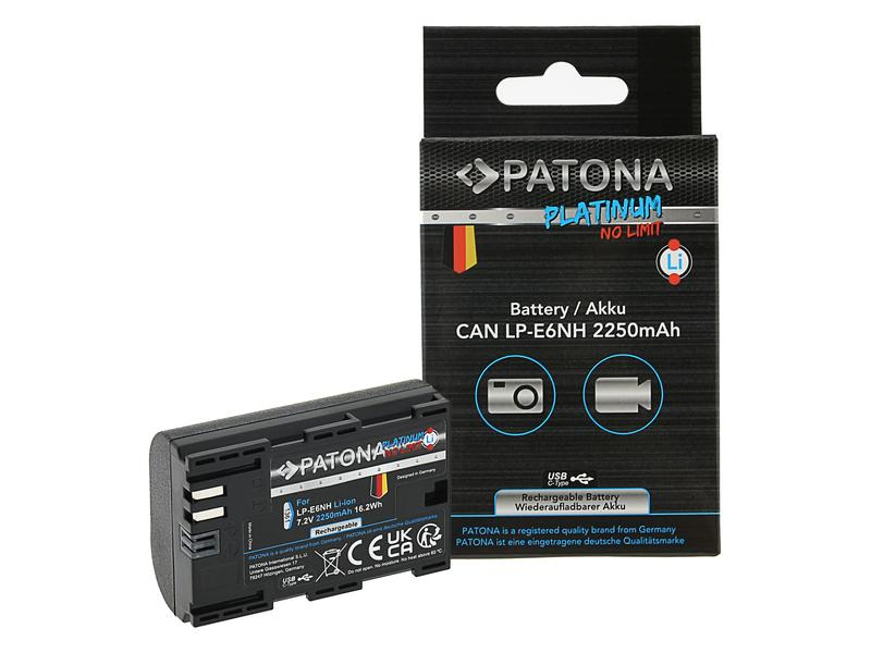 Patona Digitalkamera-Akku Platinum Canon LP-E6NH mit USB-C
