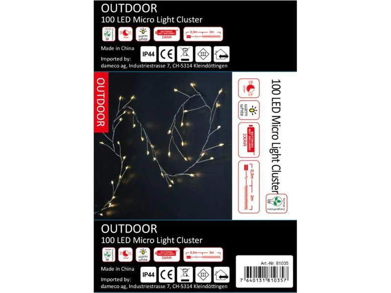 Dameco LED-Lichterkette 2 m 50 × Lampen