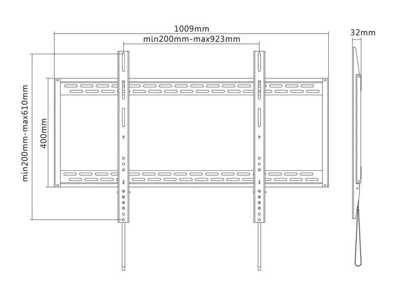 Multibrackets Wandhalterung Universal Wallmount HD 100 kg 900 x 600