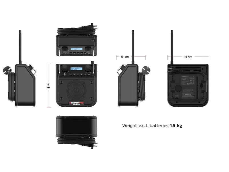 Perfectpro DAB+ Radio DABPRO Schwarz