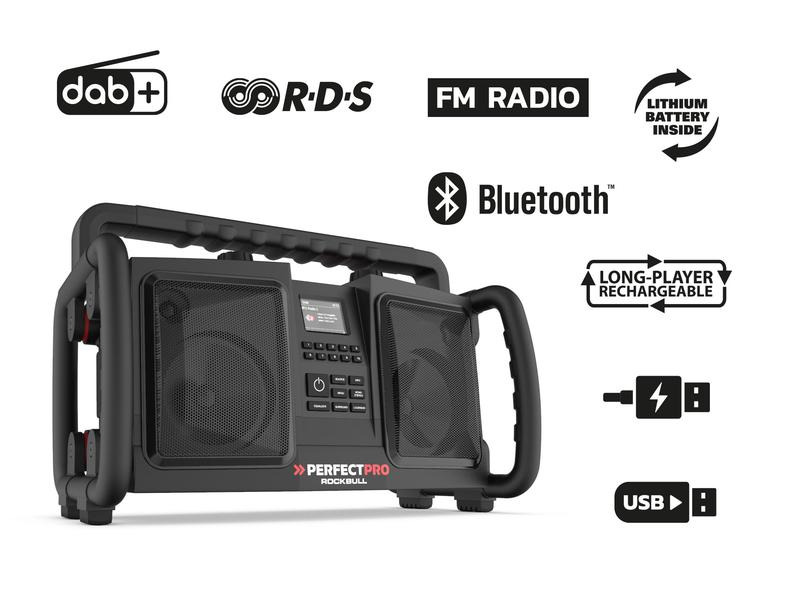 Perfectpro DAB+ Radio ROCKBULL Schwarz