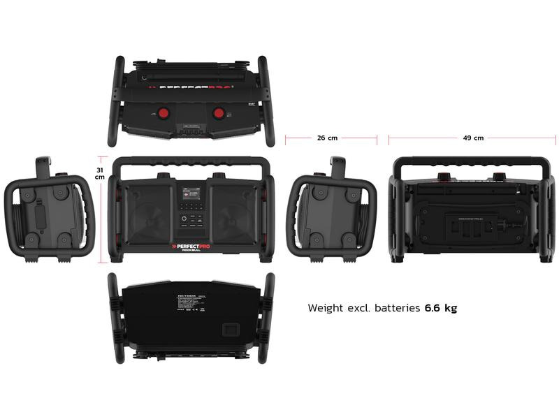 Perfectpro DAB+ Radio ROCKBULL Schwarz