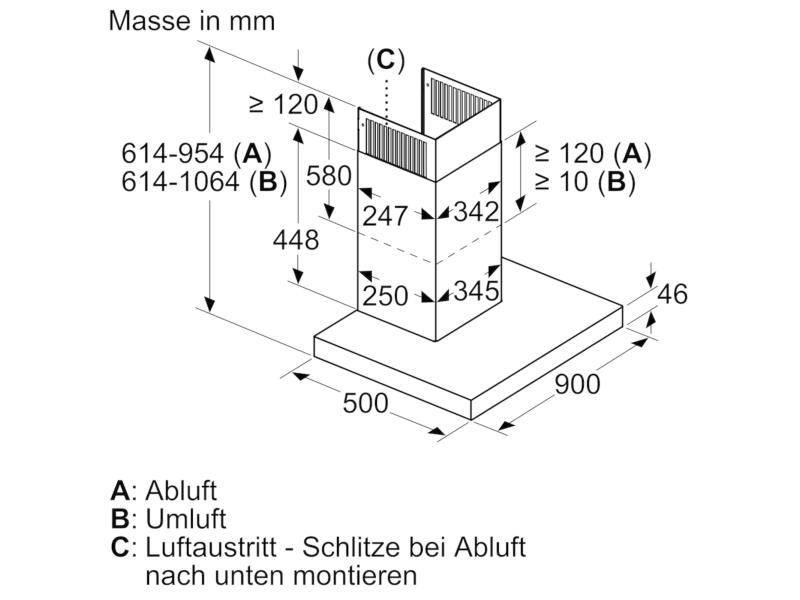 Siemens Wandhaube LC98BIP50 5 Stufen