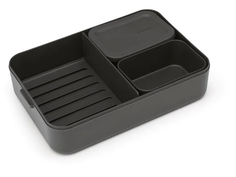 Brabantia Lunchbox Make &amp; Take 25.5 x 16.7 x 6.2 cm, Dunkelgrau