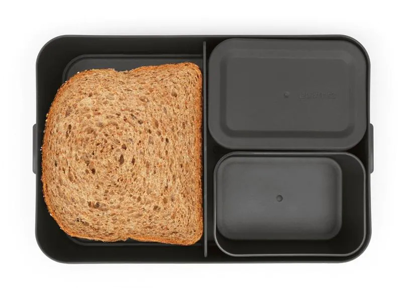 Brabantia Lunchbox Make &amp; Take 25.5 x 16.7 x 6.2 cm, Dunkelgrau