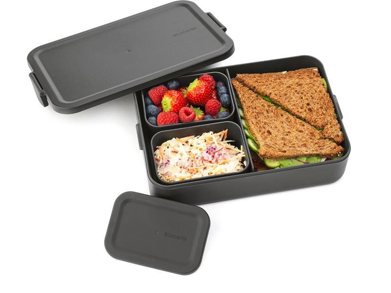 Brabantia Lunchbox Make &amp; Take 25.5 x 16.7 x 6.2 cm, Dunkelgrau