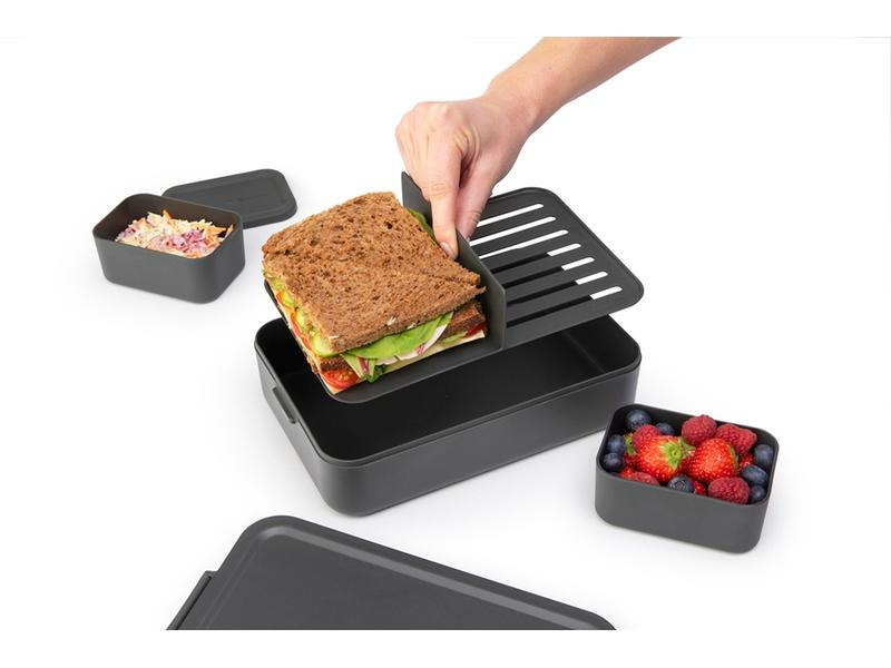 Brabantia Lunchbox Make &amp; Take 25.5 x 16.7 x 6.2 cm, Dunkelgrau