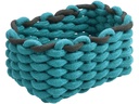 Diaqua Aufbewahrungskorb Cord 20 x 14 x 10 cm, Petrol/Schwarz