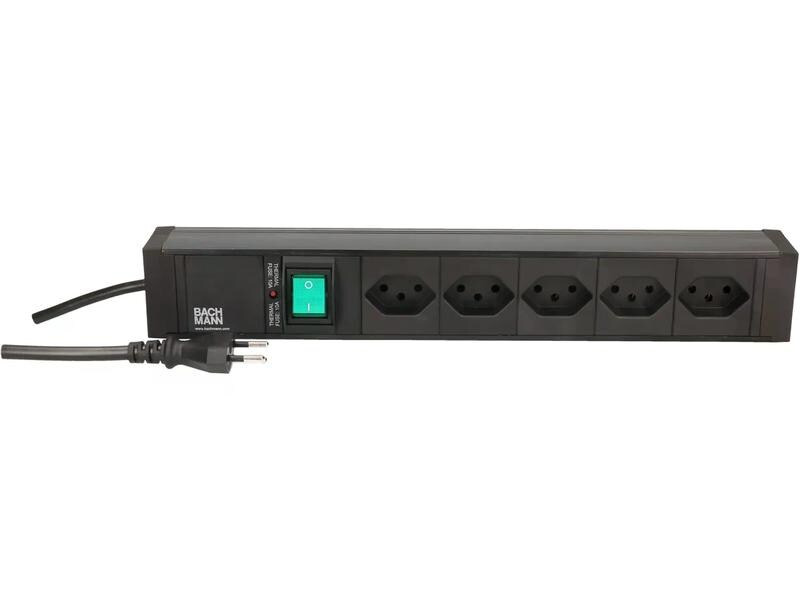 Bachmann 19 PDU 5x T13, &gt;1HE, Schalter, Schwarz
