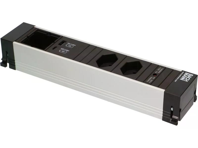 Bachmann Einbausteckerleiste POWER FRAME 2x T13, 1x USB A/C, 1x Leer