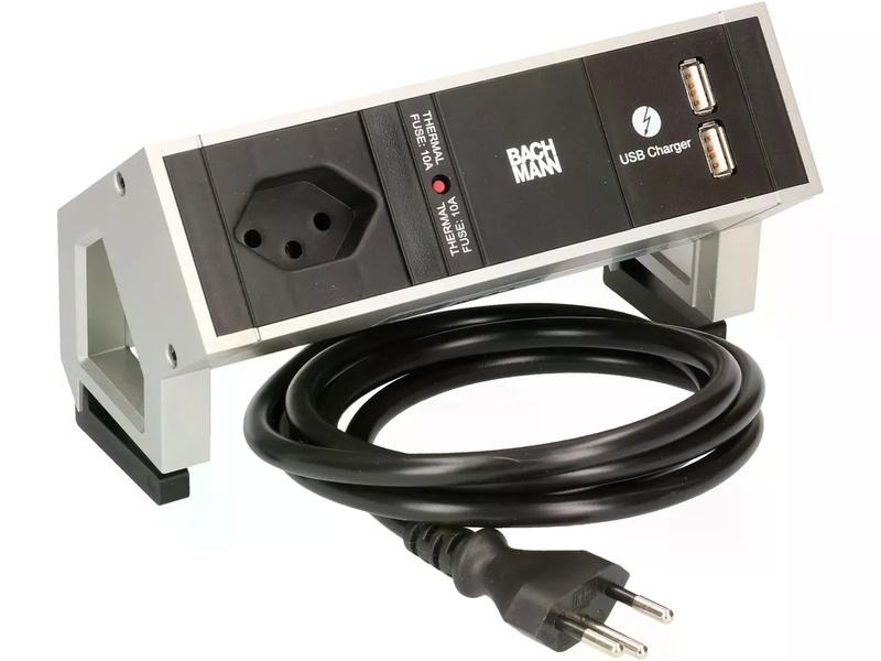 Bachmann Tischsteckdosenleiste DESK 2 1x T13 1x USB A Doppelladegerät