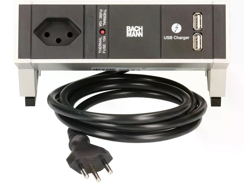 Bachmann Tischsteckdosenleiste DESK 2 1x T13 1x USB A Doppelladegerät
