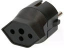 Max Hauri Fixadapter Schuko auf T13, Schwarz